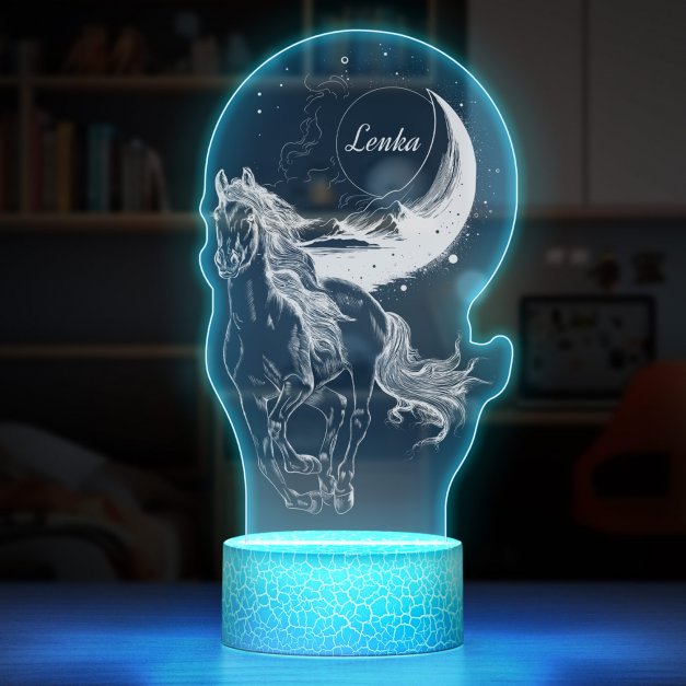Lampka LED L 3D z nadrukiem na szkle akrylowym dla niej dziewczynki na imieniny