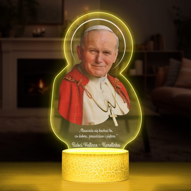 Lampka LED L 3D z nadrukiem na szkle akrylowym dla babci
