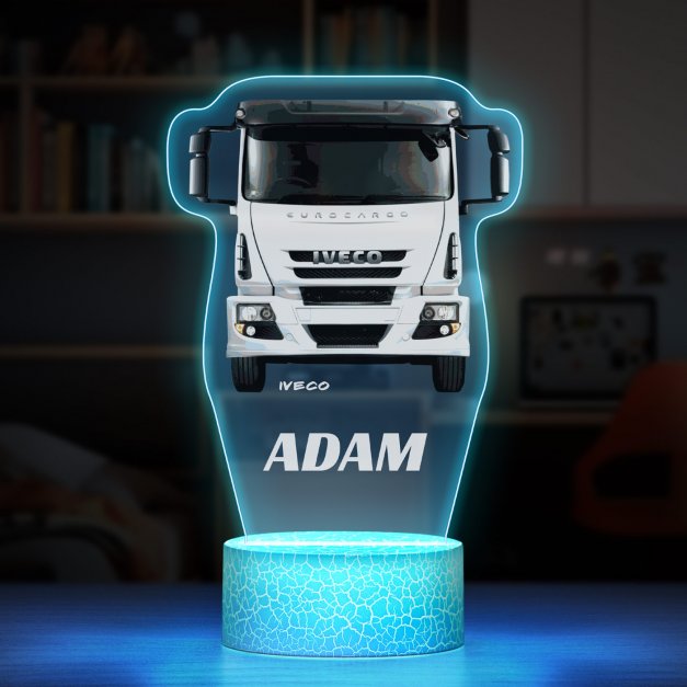 Lampka LED L 3D z nadrukiem na szkle akrylowym dla kierowcy ciężarówki na imieniny