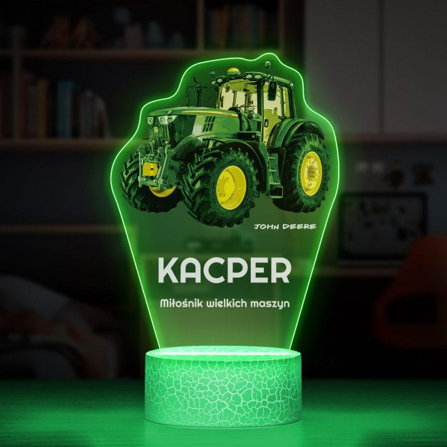 Lampka LED L 3D z nadrukiem na szkle akrylowym dla kierowcy fana motoryzacji rolnika na imieniny