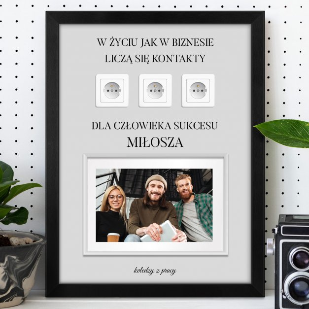 Plakat personalizowany w ramce z Twoim zdjęciem dla kolegi z okazji awansu w pracy