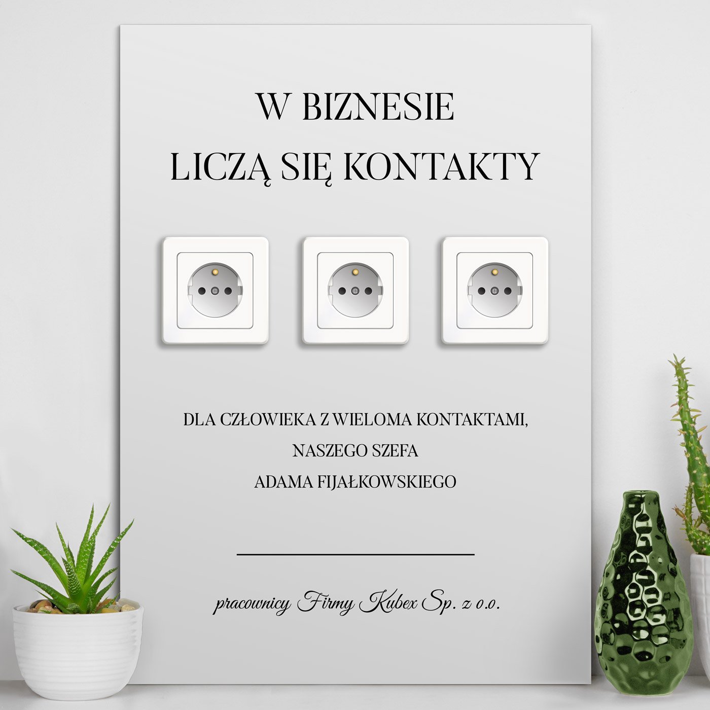 Plakat metalowy personalizowany M dla szefa kolegi z okazji awansu w pracy