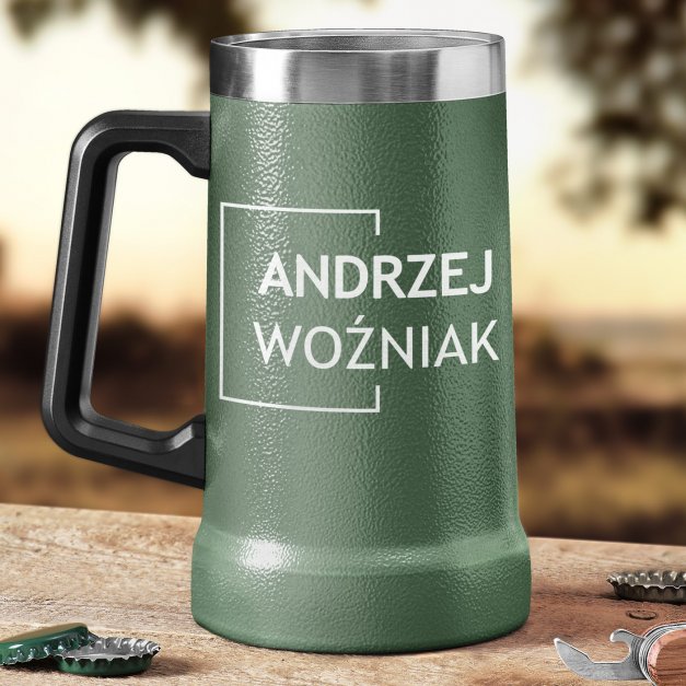 Zielony kubek termiczny kufel z grawerem dla niego
