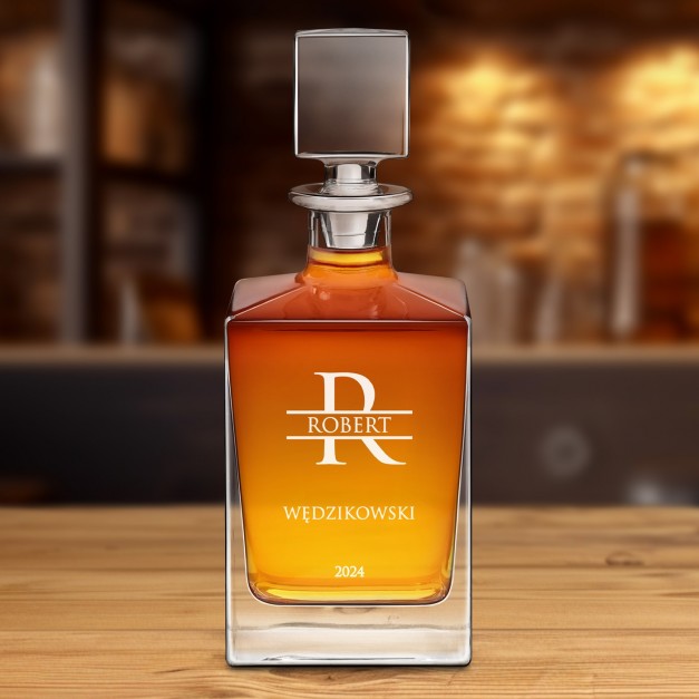 Karafka do whisky cube z grawerem dla gentlemana