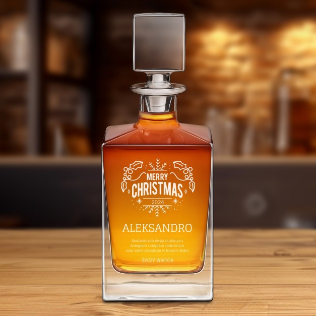 Karafka do whisky cube z grawerem dla niej na święta