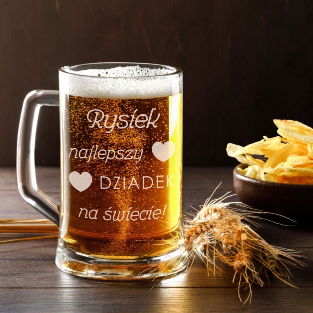 Kufel szklany do piwa dla dziadka na Dzień Dziadka