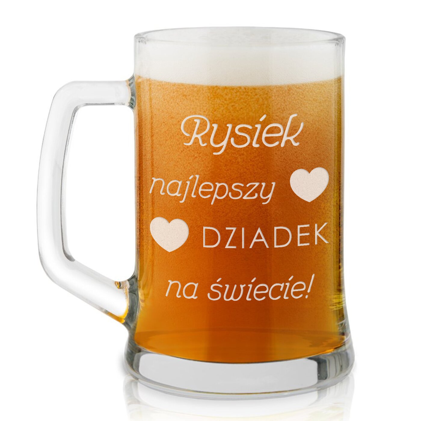 Kufel szklany do piwa dla dziadka na Dzie Dziadka