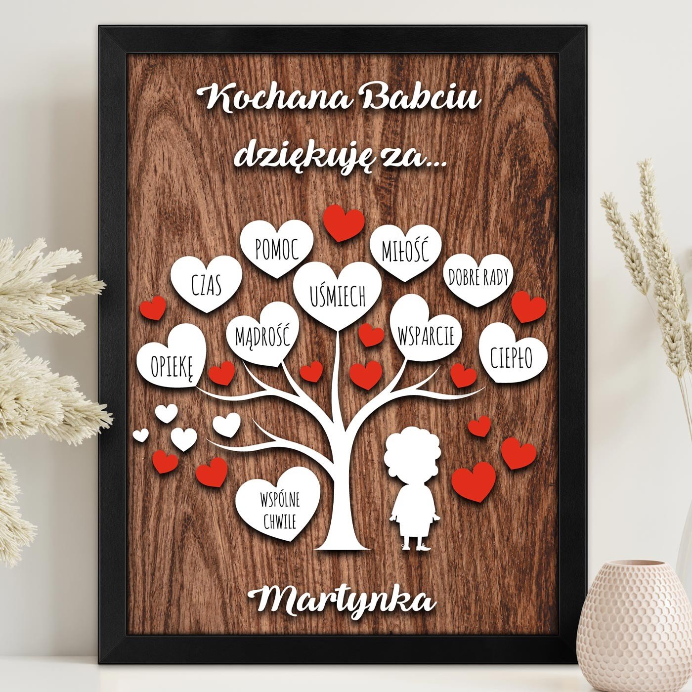 Plakat personalizowany w ramce dla Babci podziekowania na Dzie Babci
