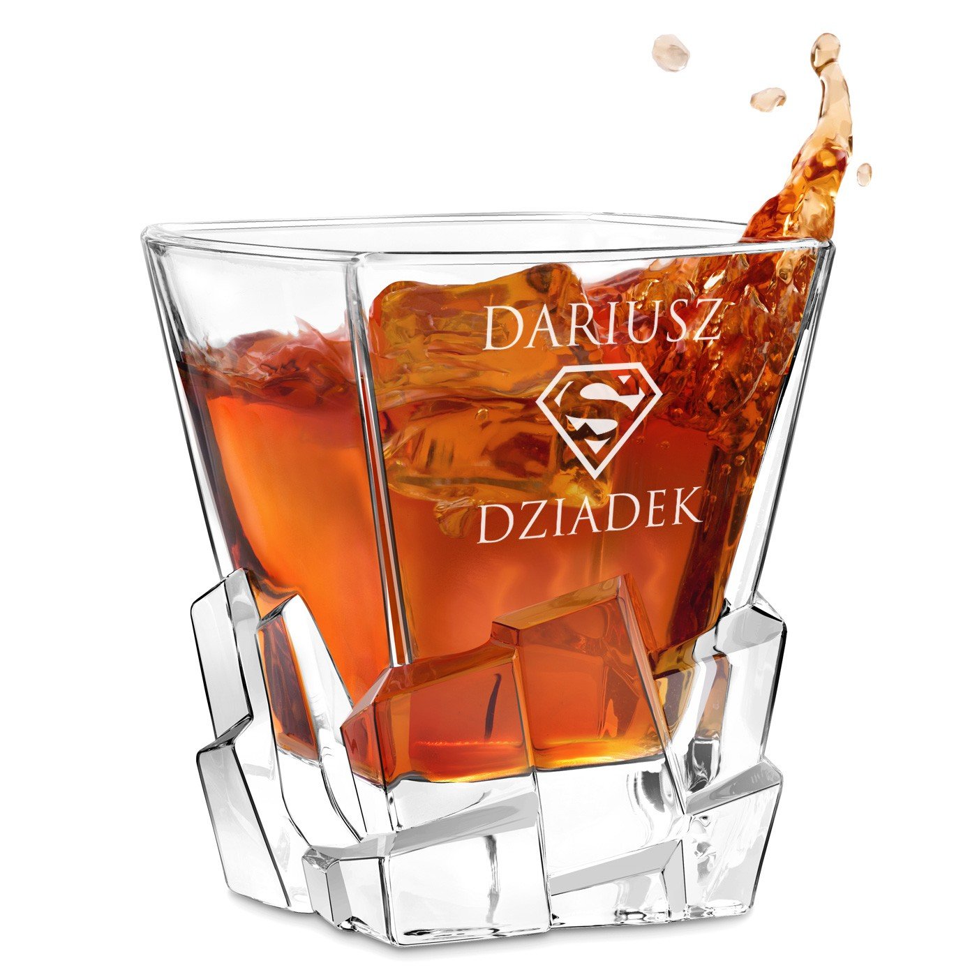 Szklanka do whisky z grawerem dla super bohatera dziadka