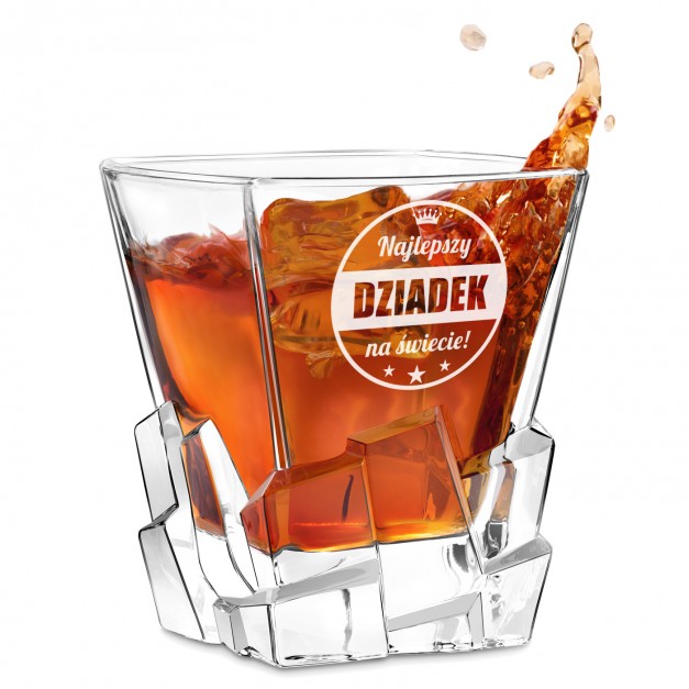 Szklanka do whisky z grawerem dla dziadka z dedykacją