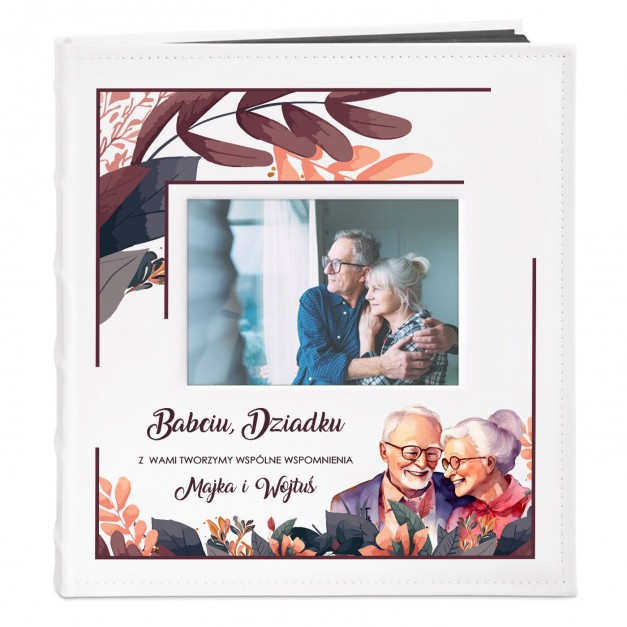 Album na zdjęcia z okienkiem i nadrukiem dla babci i dziadka