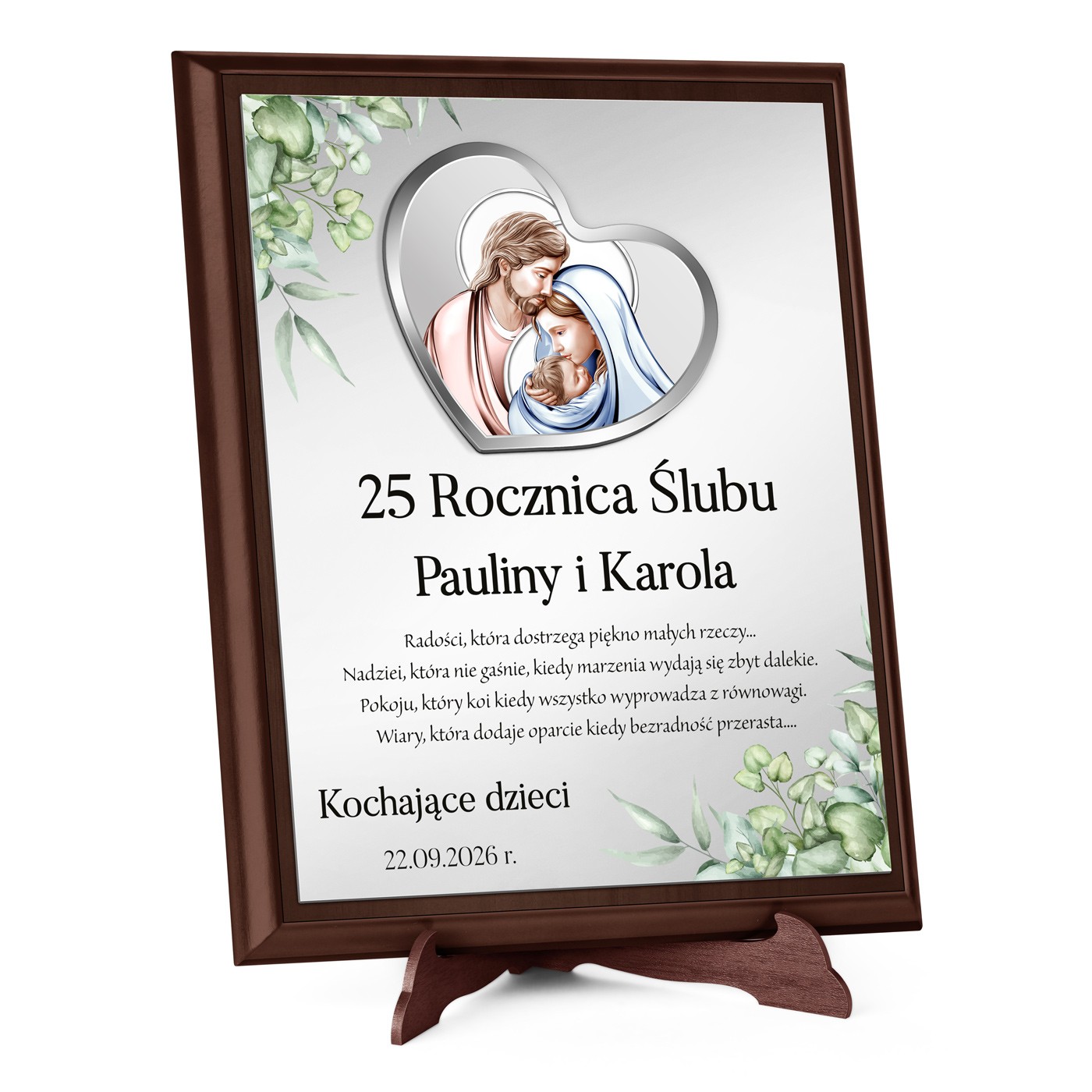 Obrazek z yczeniami i dedykacj na 25 rocznic lubu