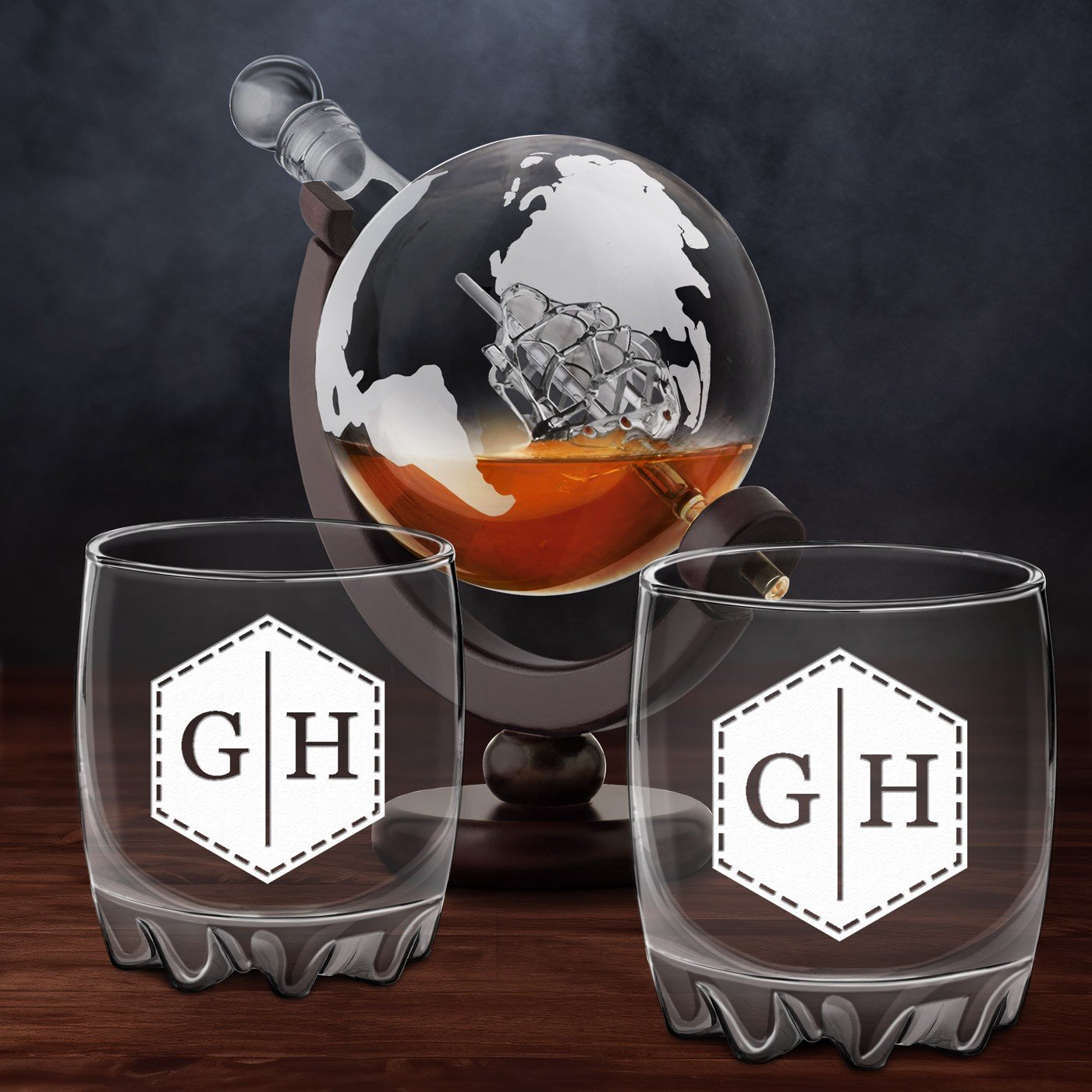 Karafka globus 2 szklanki sylwana zestaw do whisky dla gentelmena