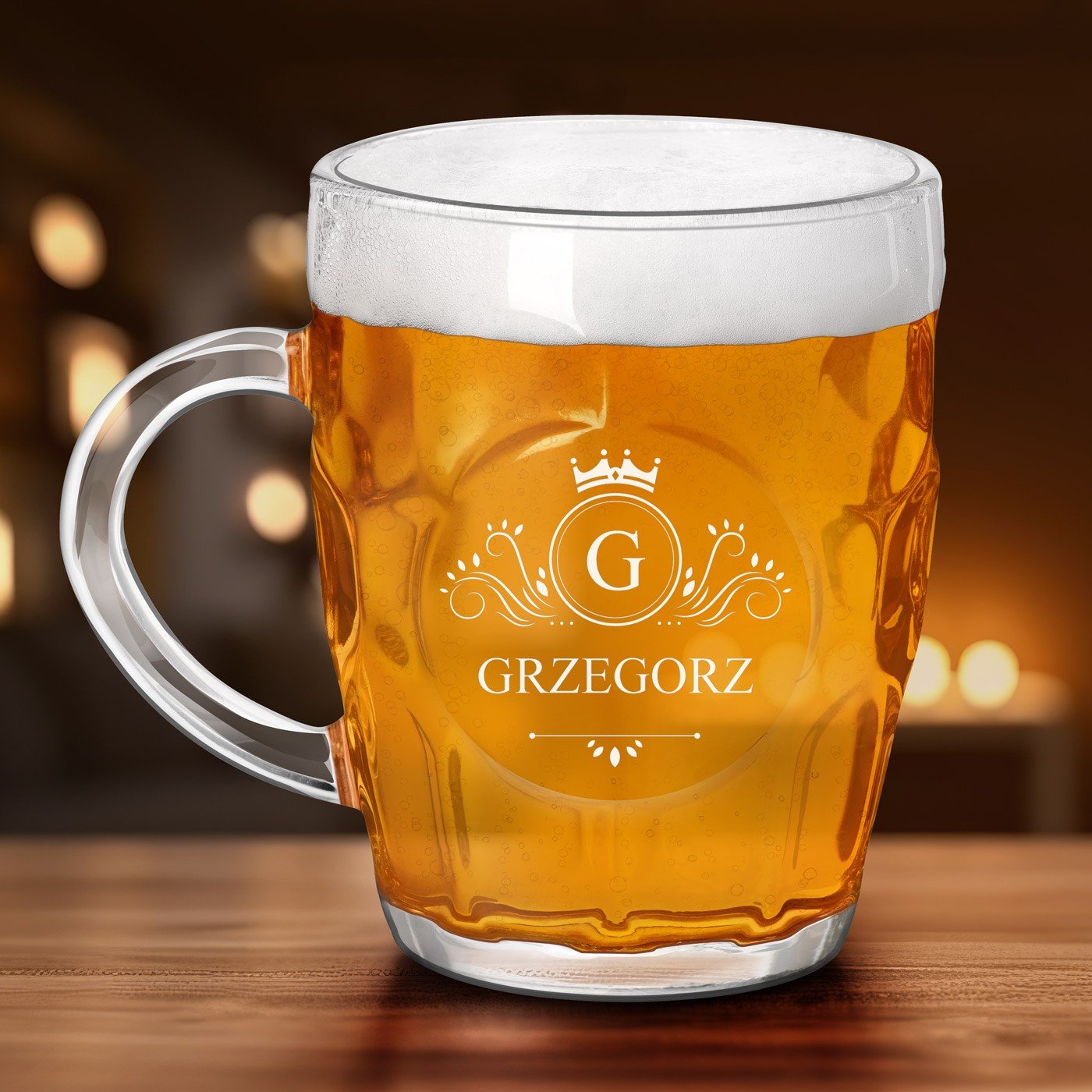 Bbelkowy kufel na piwo z grawerem dla niego na imieniny