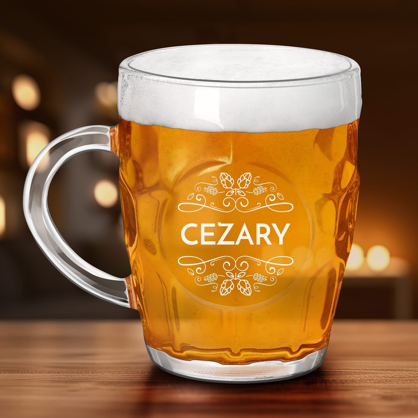 Bbelkowy kufel na piwo z grawerem dla niego na imieniny