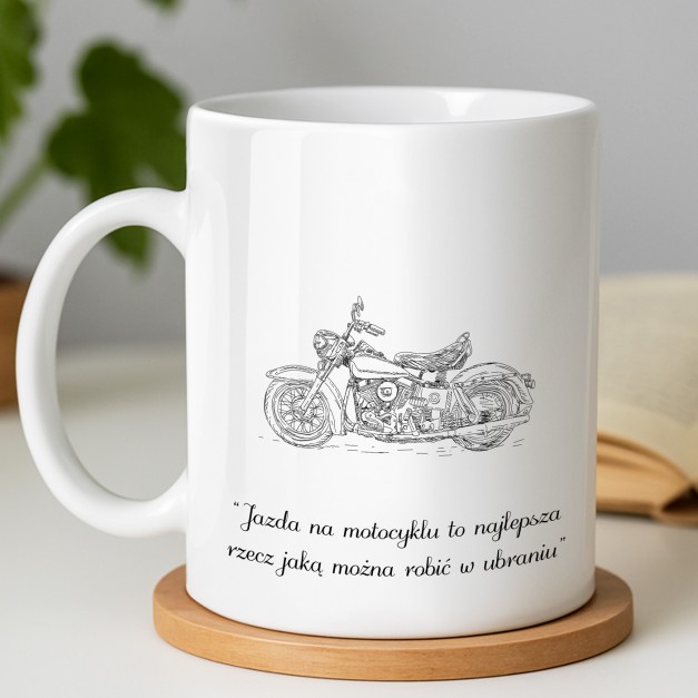 Kubek z nadrukiem dla motocyklisty chłopaka