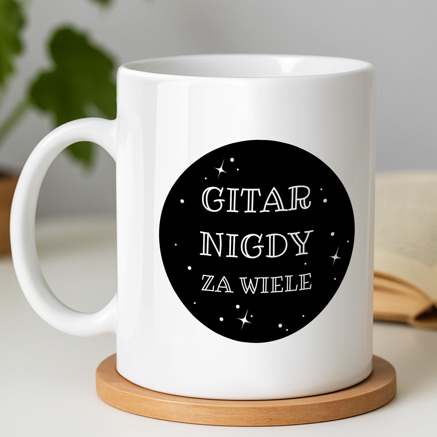 Kubek z nadrukiem dla gitarzysty muzyka