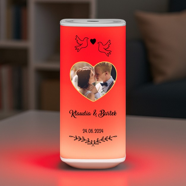 Lampka nocna LED z nadrukiem dla męża żony na rocznicę ślubu