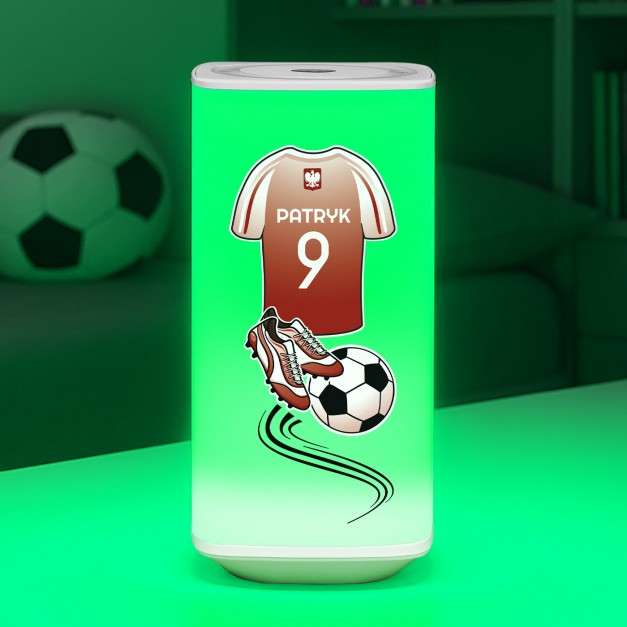 Lampka nocna LED z nadrukiem dla piłkarza kibica na urodziny