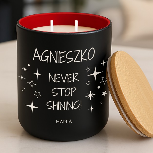 Świeca sojowa z grawerem dla niej na imieniny