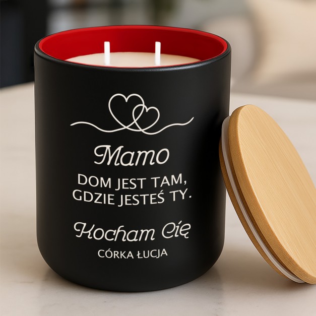 Świeca sojowa z grawerem dla mamy na dzień mamy
