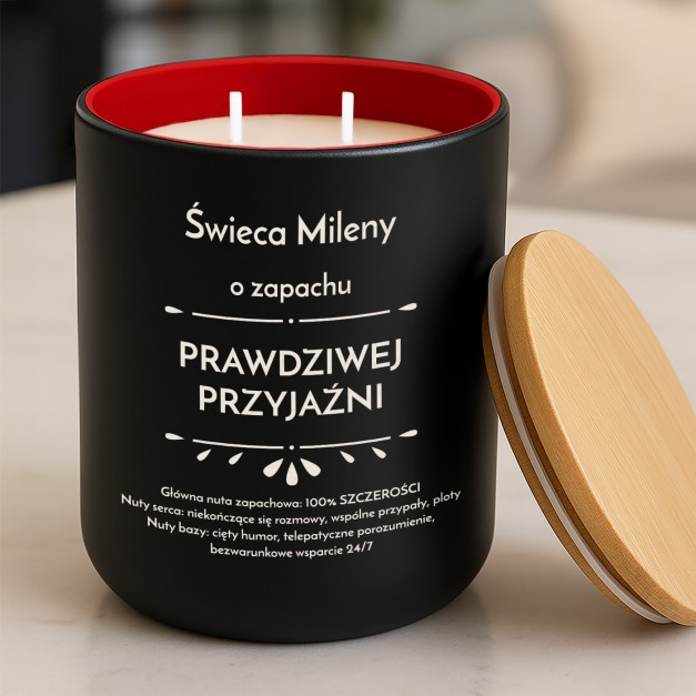 Świeca sojowa z grawerem dla przyjaciółki
