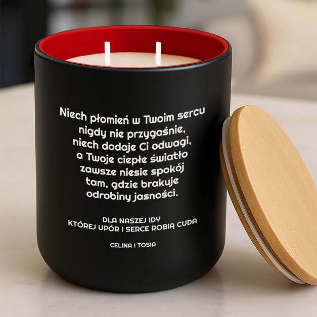 Świeca sojowa z grawerem dla niej na urodziny