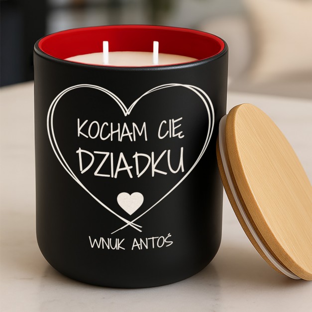 Świeca sojowa z grawerem dla dziadka na dzień dziadka