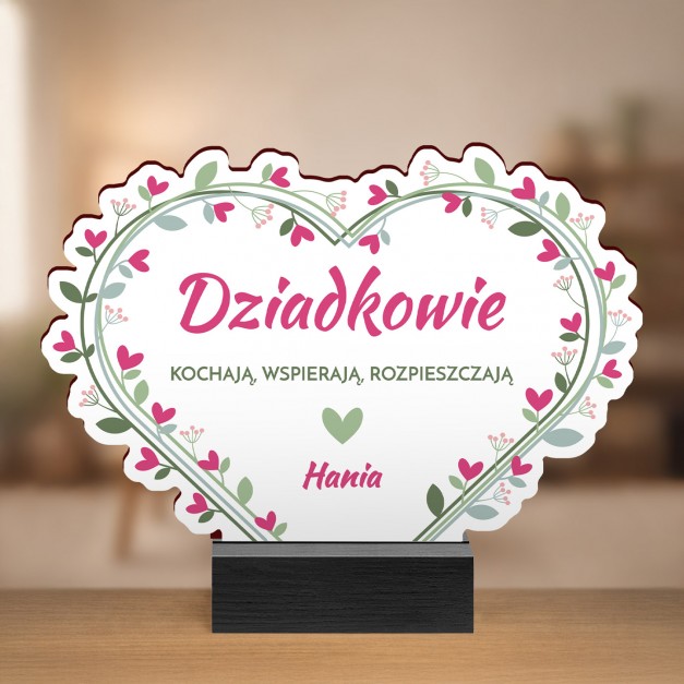 Drewniana statuetka z nadrukiem dla dziadków