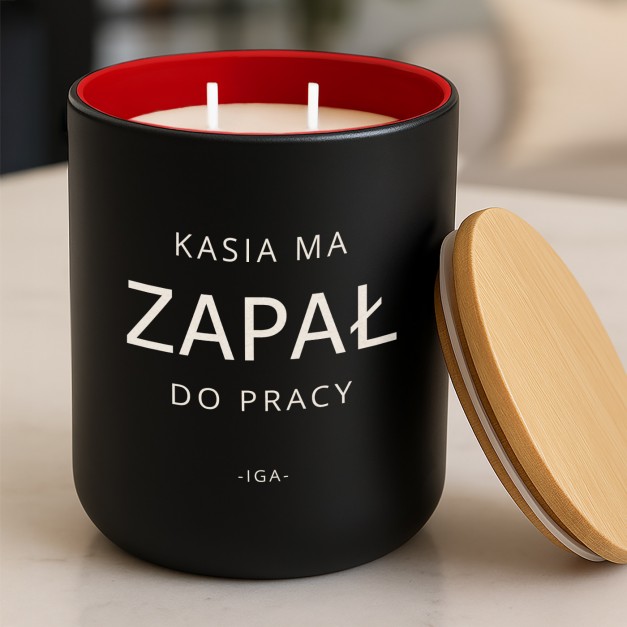 Świeca sojowa z grawerem dla koleżanki z pracy