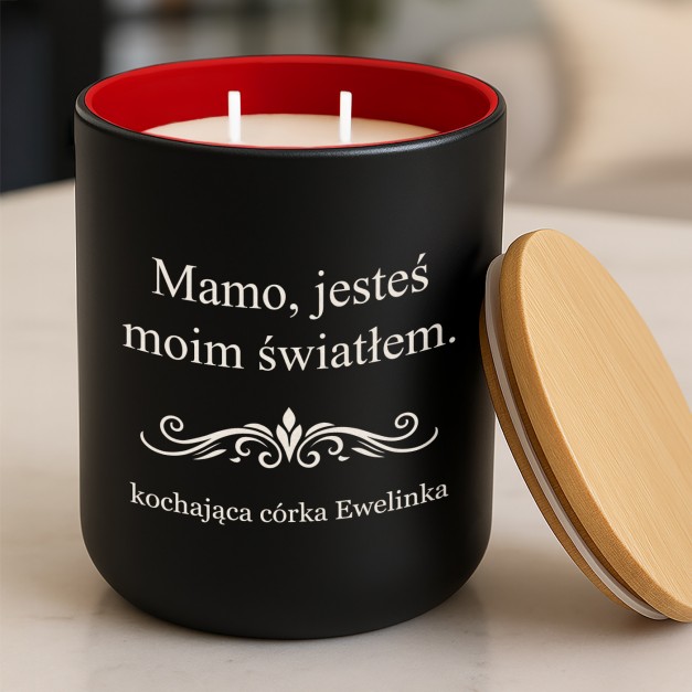 Świeca sojowa z grawerem dla mamy podziękowanie