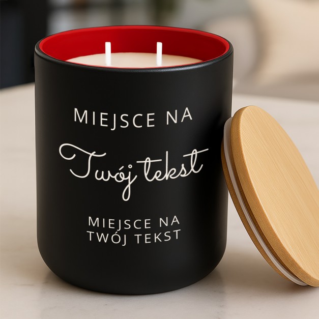 Świeca sojowa z grawerem dla niej niego wpisz swój tekst