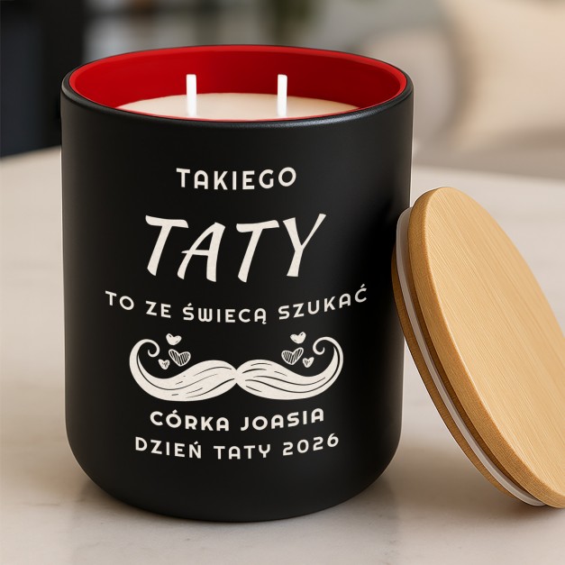 Świeca sojowa z grawerem dla taty na dzień taty