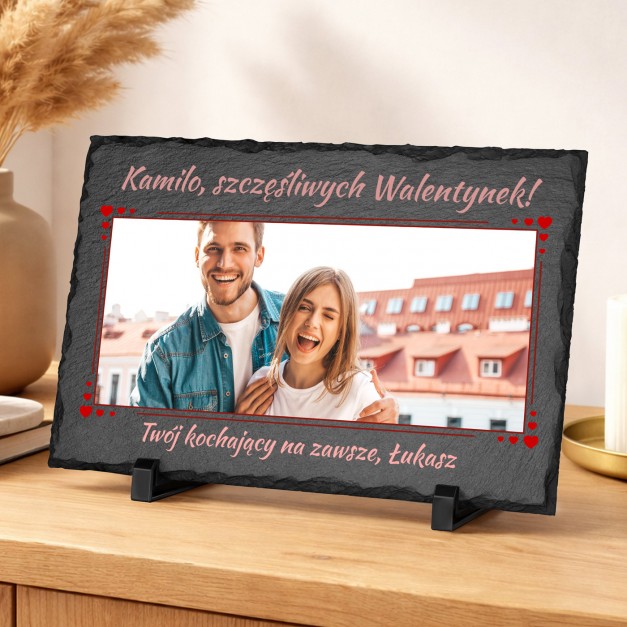 Kamienny łupek 20x30 z nadrukiem dla żony na walentynki