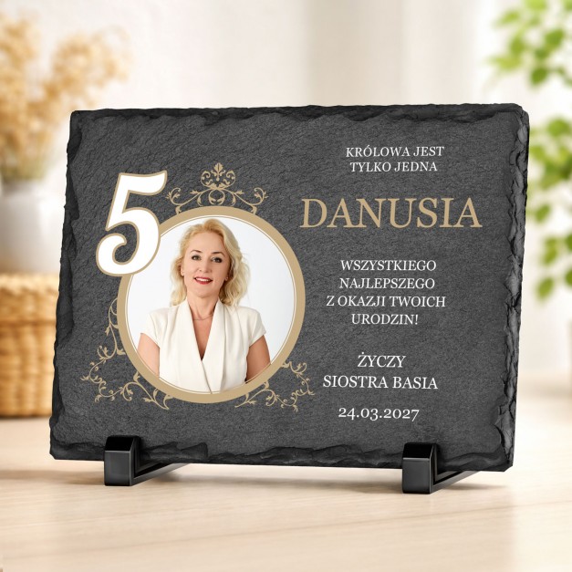 Kamienny łupek z nadrukiem 20x15 dla niej mamy kobiety na 50 urodziny