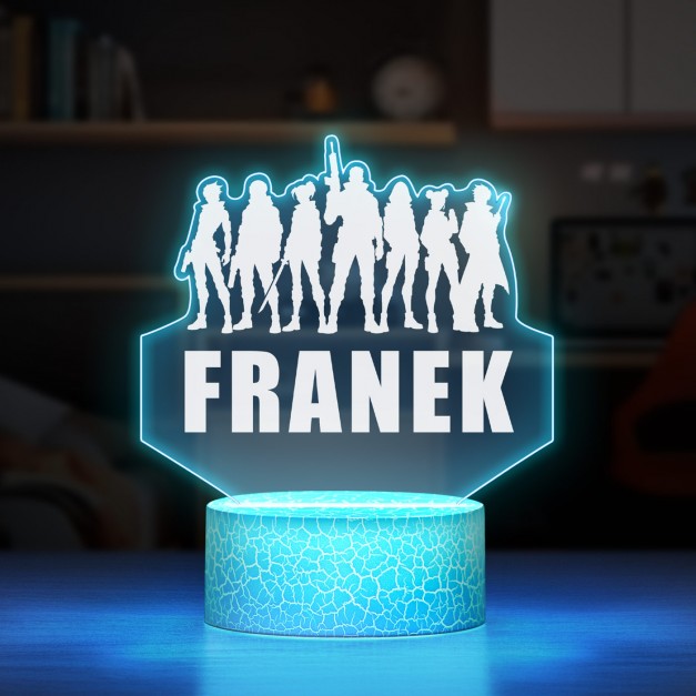 Lampka LED L z nadrukiem na szkle akrylowym dla chłopca gracza