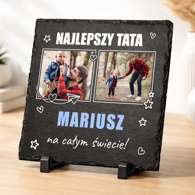 Kamienny łupek z nadrukiem 20x20 dla taty na Dzień Ojca urodziny
