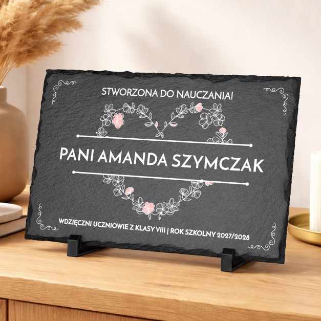 Kamienny łupek 20x30 z nadrukiem dla nauczyciela podziękowanie