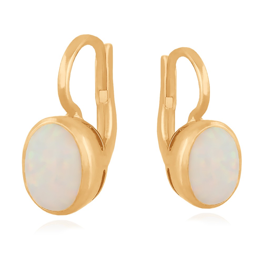 Zote kolczyki 585 z naturalnym kamieniem Opal