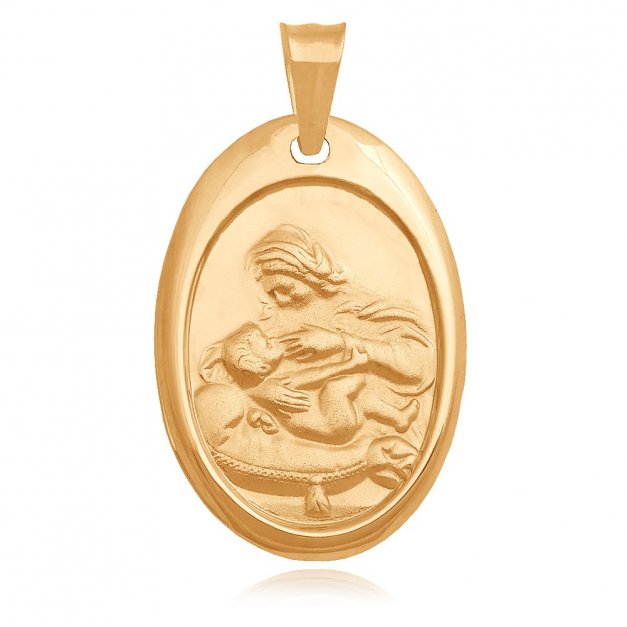 Złoty medalik 585 Matka Boska PREZENT GRAWER