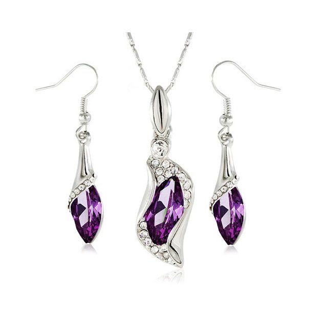 Komplet Swarovski Elements Sopelki Violet