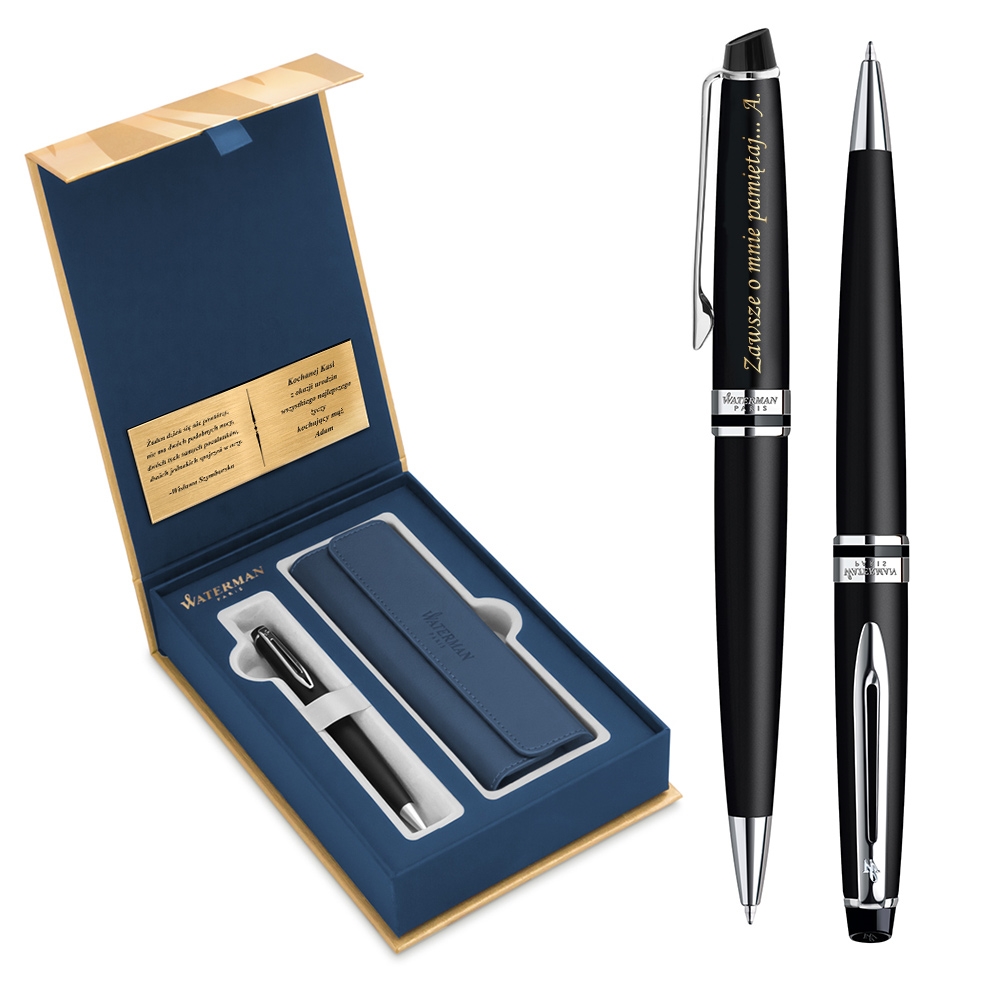 Zestaw Dugopis Etui WATERMAN Expert Czarny MAT CT