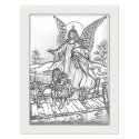 Obrazek Srebrny Aniołki Chrzest GRAWER 