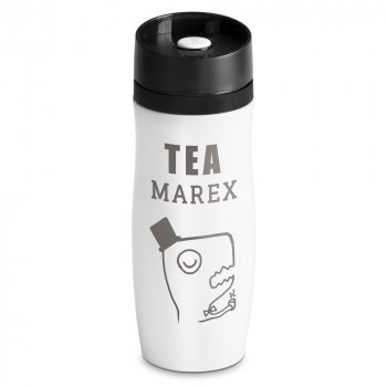 Kubek Termiczny Termos Tea-Rex Biały GRAWER
