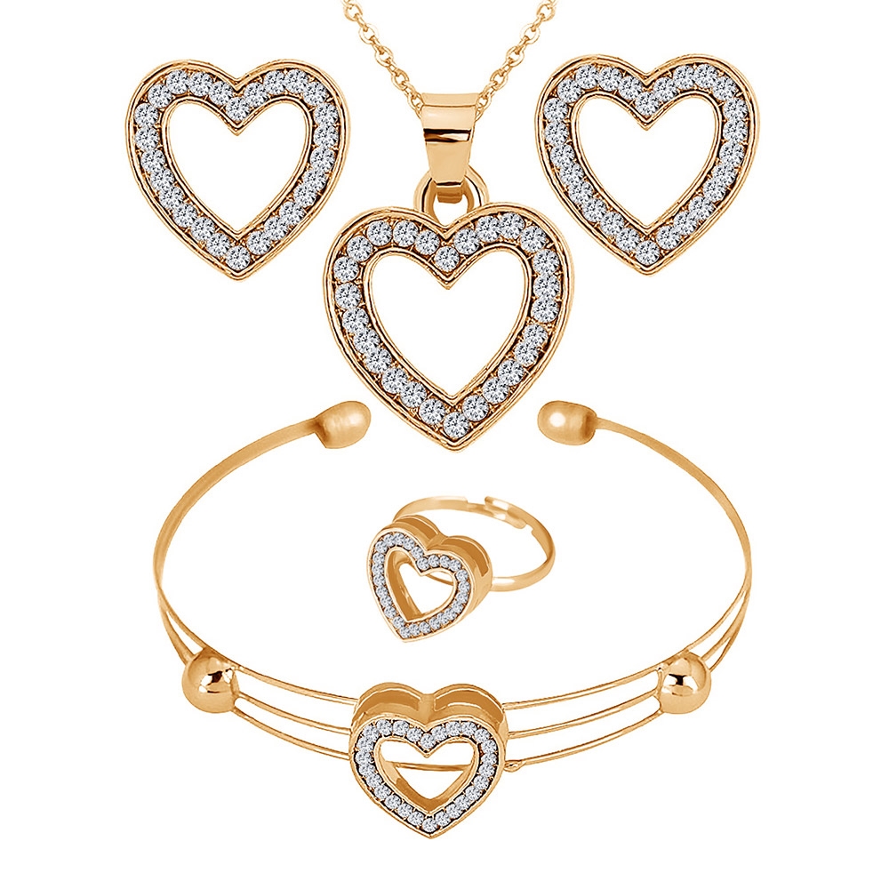 Komplet Swarovski Elements Serduszka