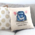 Poduszka personalizowana z nadrukiem JUST MARRIED