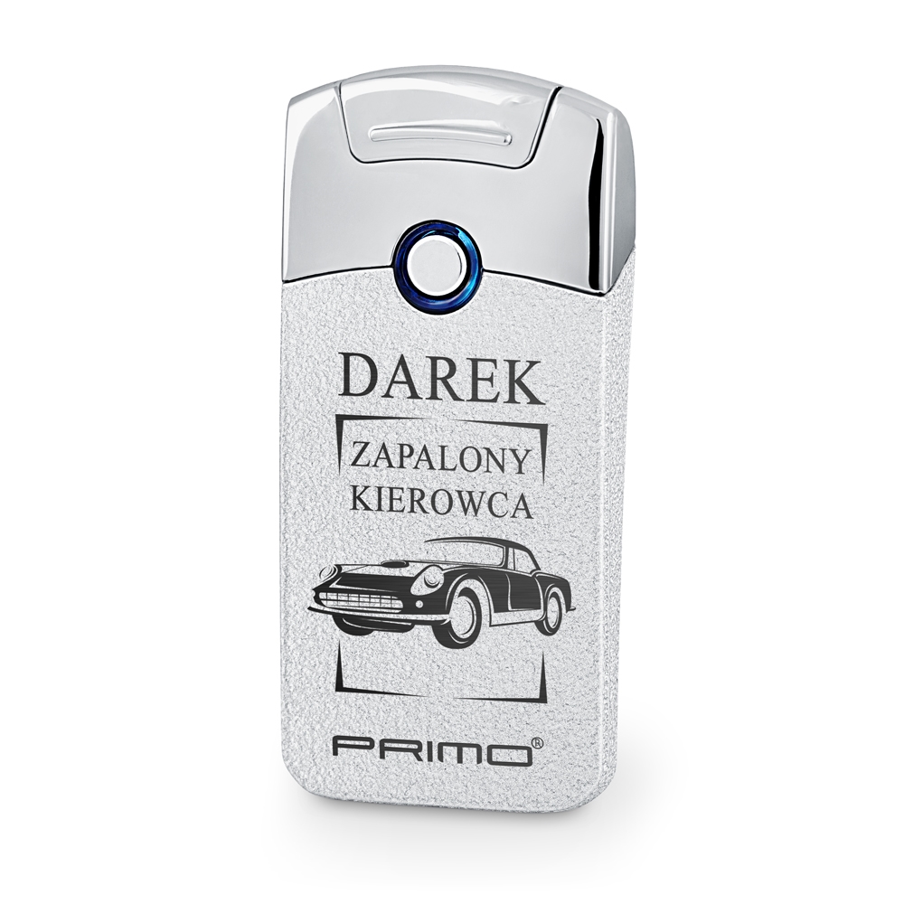 Zapalniczka plazmowa srebrna USB z grawerem dla kierowcy