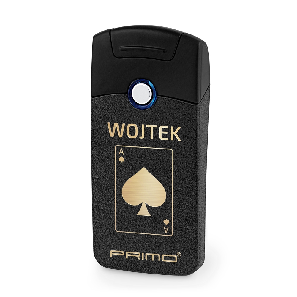 Zapalniczka plazmowa czarna USB z grawerem dla pokerzysty