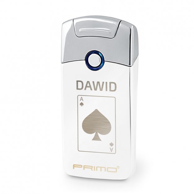Zapalniczka plazmowa biała USB z grawerem dla pokerzysty
