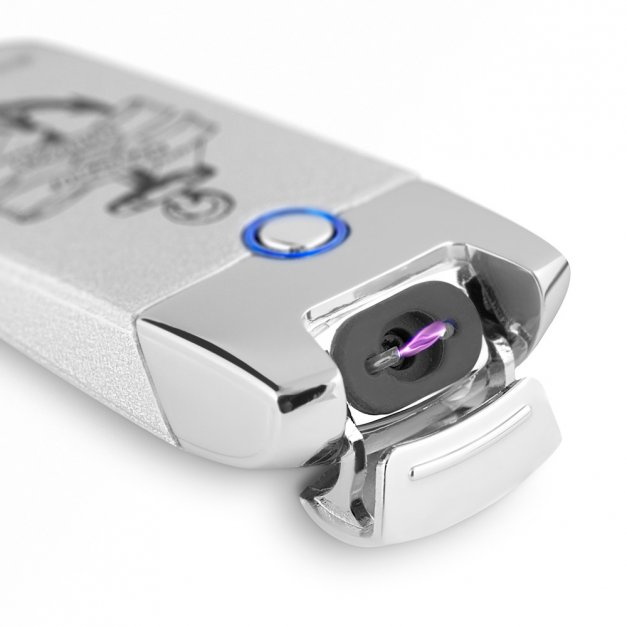 Zapalniczka plazmowa srebrna USB z grawerem dla żeglarza podróżnika